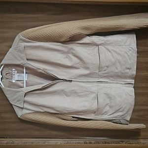 AMI sz L mixed media suede leather jacket